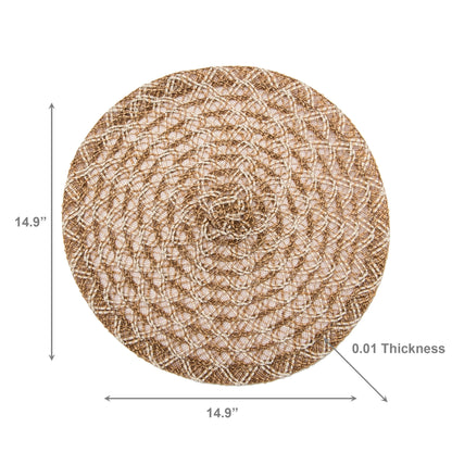 Woven Jute Round Placemat Lattice