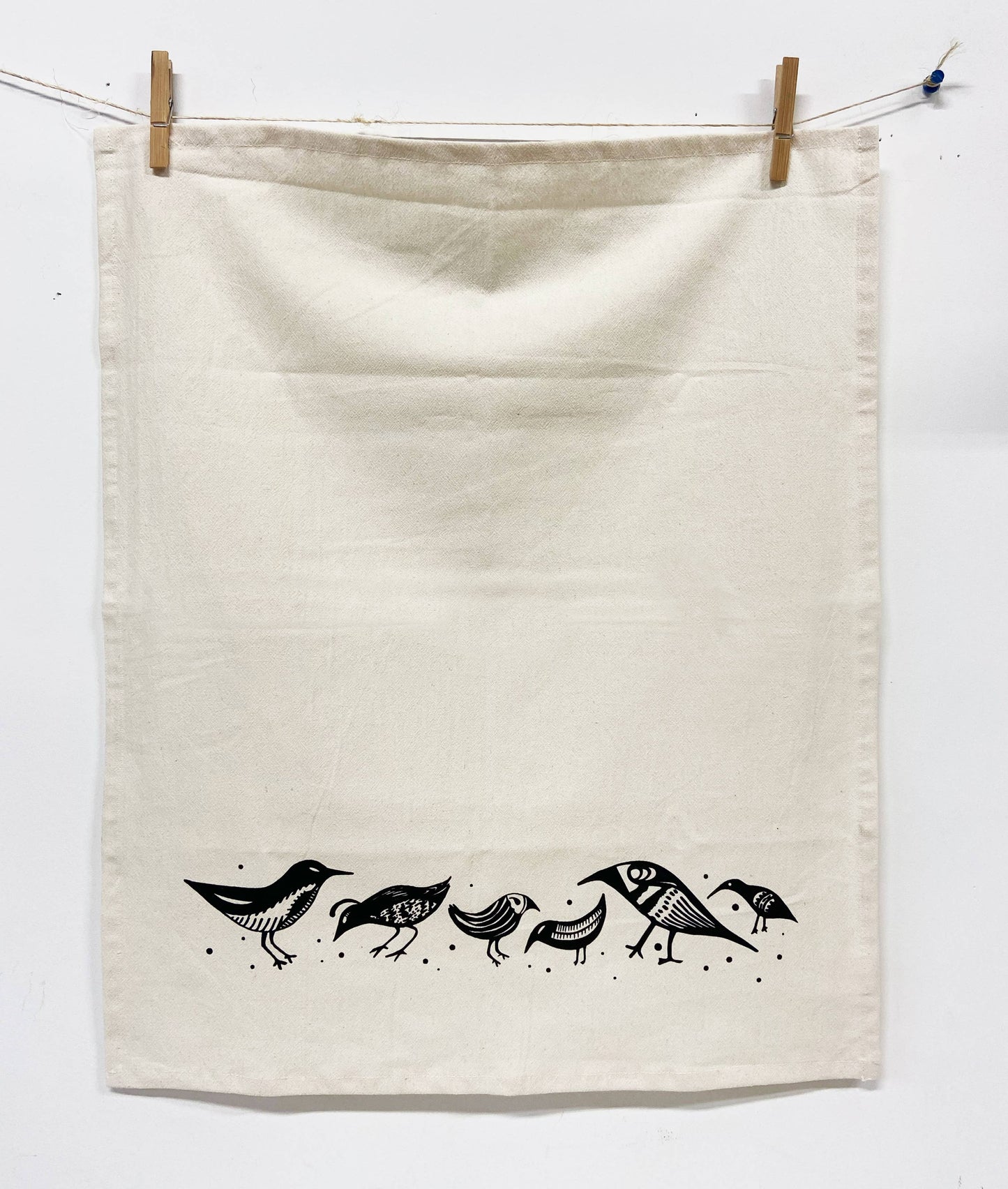 Birdies Organic Tea Towel Black - 20x24