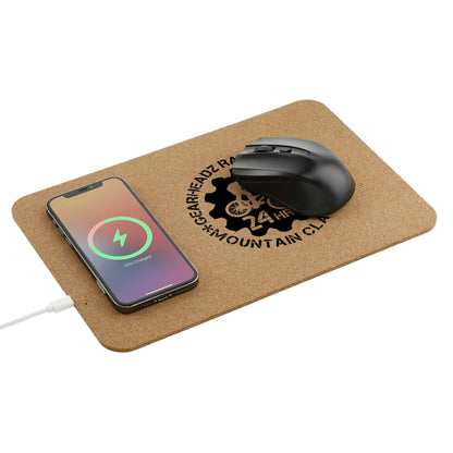 Cork Wireless Charging Mouse Pad