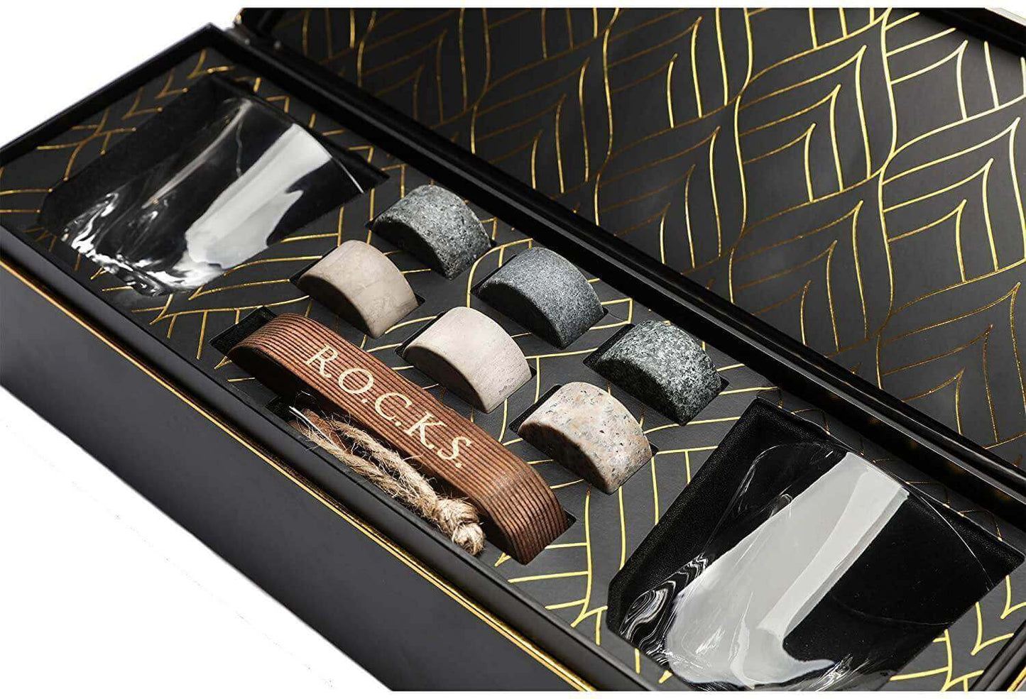 Connoisseur's 2-Glass & Whiskey Chilling Stones Set