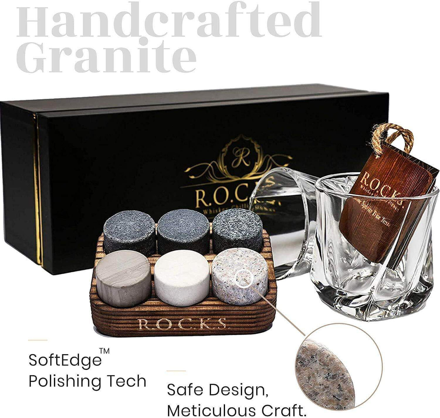 Connoisseur's 2-Glass & Whiskey Chilling Stones Set