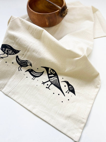 Birdies Organic Tea Towel Black - 20x24