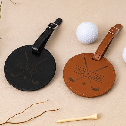 Engraved Leather Golf Bag Tag