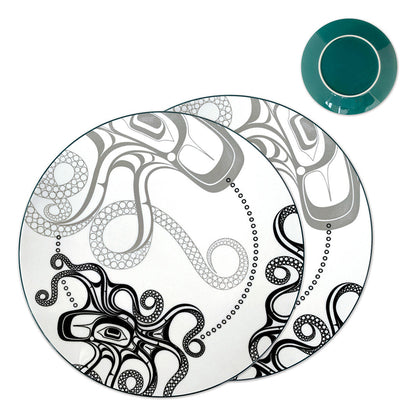 Indigenous Art Porcelain Art Dinner Plates (Set of 2)