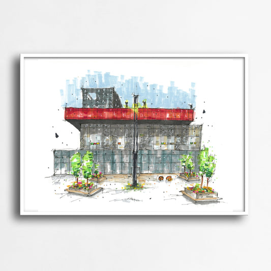 DTS0040, Halifax Central Library, Halifax, Architectural Sketch, Corner Shop, Art print, Downtown Sketcher, Wynand van NiekerkDTS0040, Halifax Central Library, Halifax, Architectural Sketch, Corner Shop, Art print, Downtown Sketcher, Wynand van Niekerk