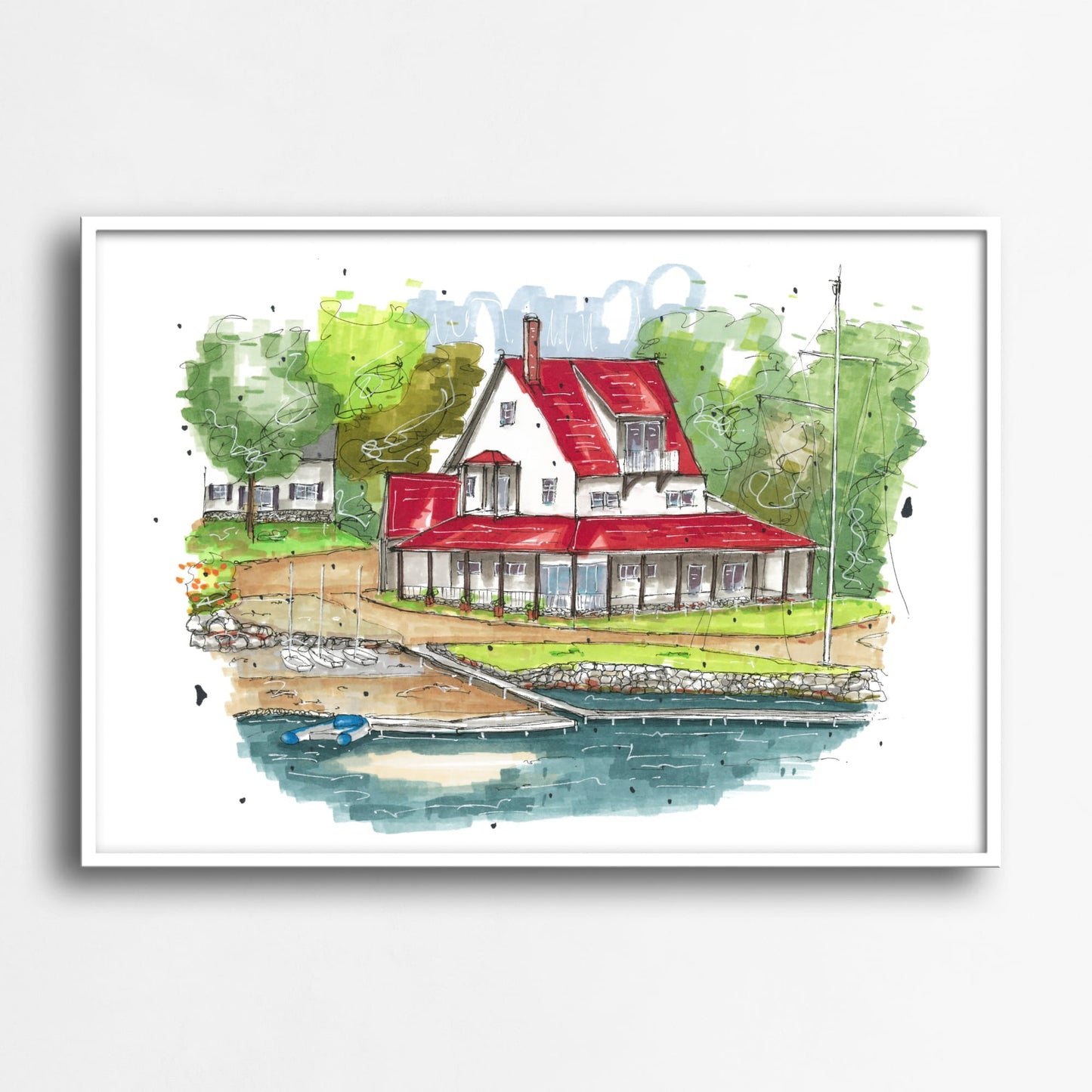 DTS0076 - Chester Yacht Club, Art Print - Artwork Print Sketch 2 - Downtown Sketcher (3)