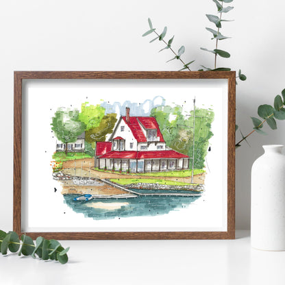 DTS0076 - Chester Yacht Club, Art Print - Artwork Print Sketch 2 - Downtown Sketcher (3)