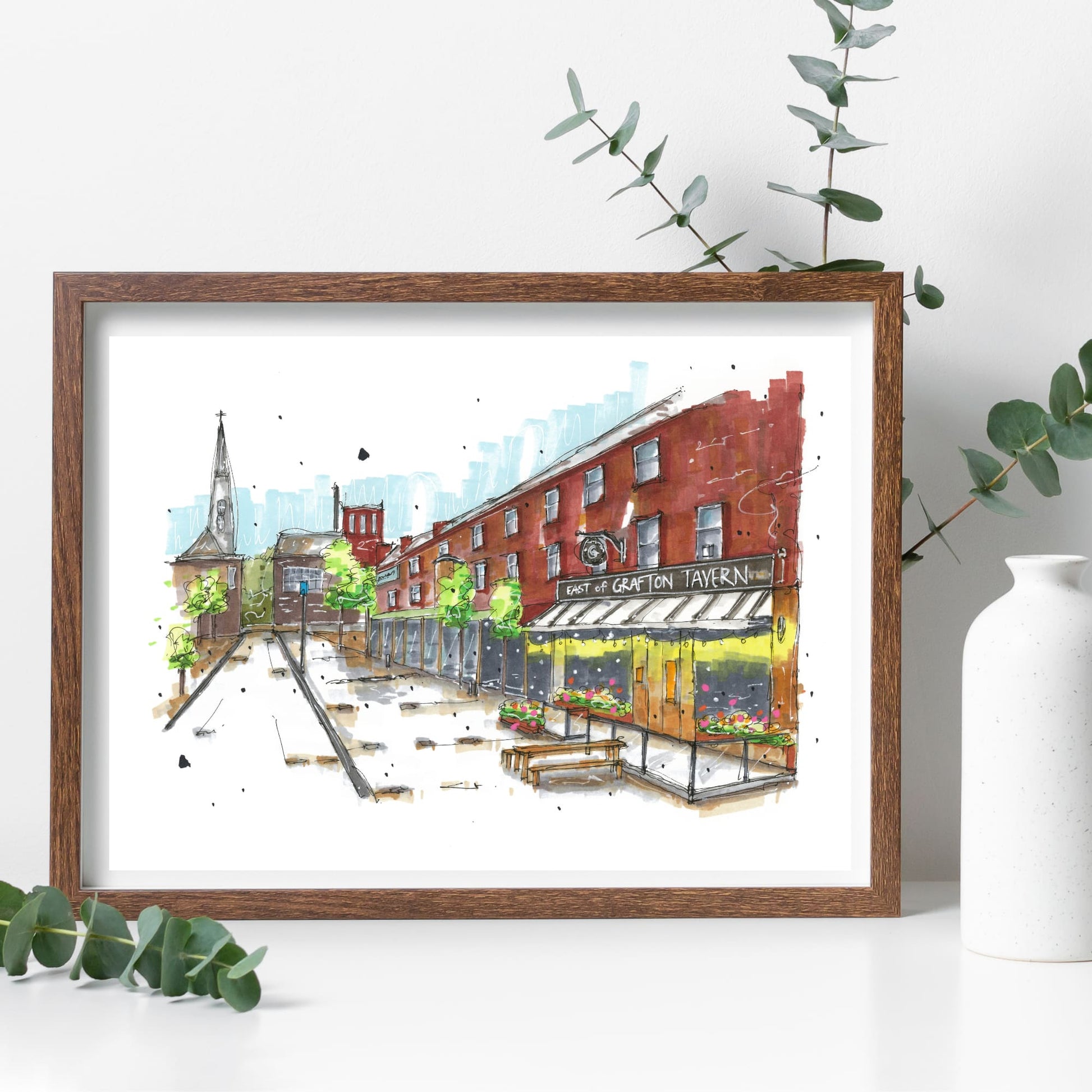 DTS0088 - East of Grafton Tavern, Print, Downtownsketcher, Wynand van Niekerk, DTS0087