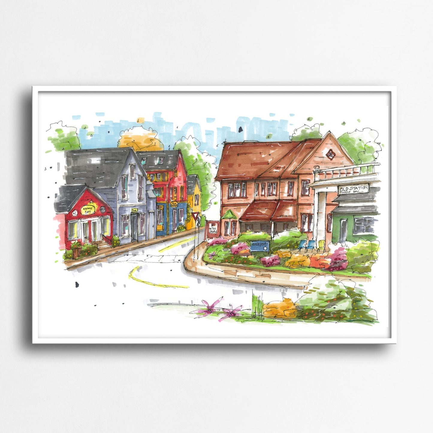 DTS0136 The Tea Brewery Mahone Bay, Print, Downtown Sketcher, Wynand van Niekerk