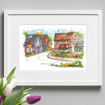 DTS0136 The Tea Brewery Mahone Bay, Print, Downtown Sketcher, Wynand van Niekerk