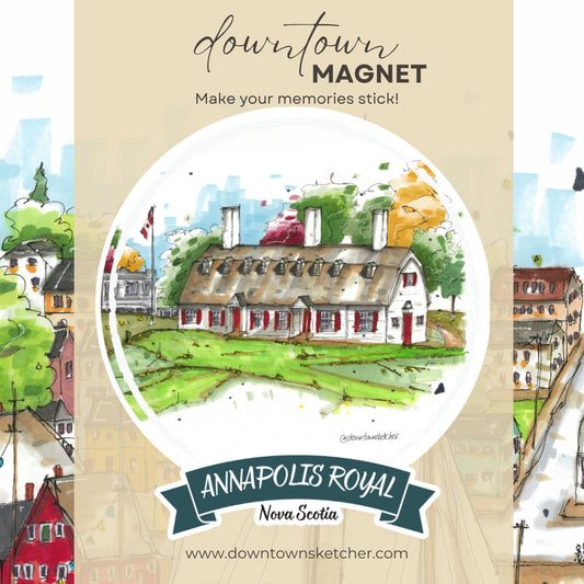 Fort Anne Annapolis Royal - Downtown Magnet - Downtown Sketcher