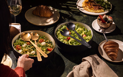Solstice Porcelain Bowl and Serving Utensils Set