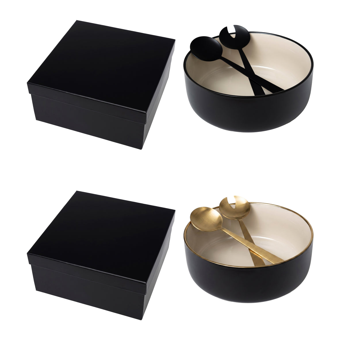 Solstice Porcelain Bowl and Serving Utensils Set