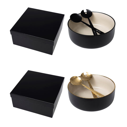 Solstice Porcelain Bowl and Serving Utensils Set