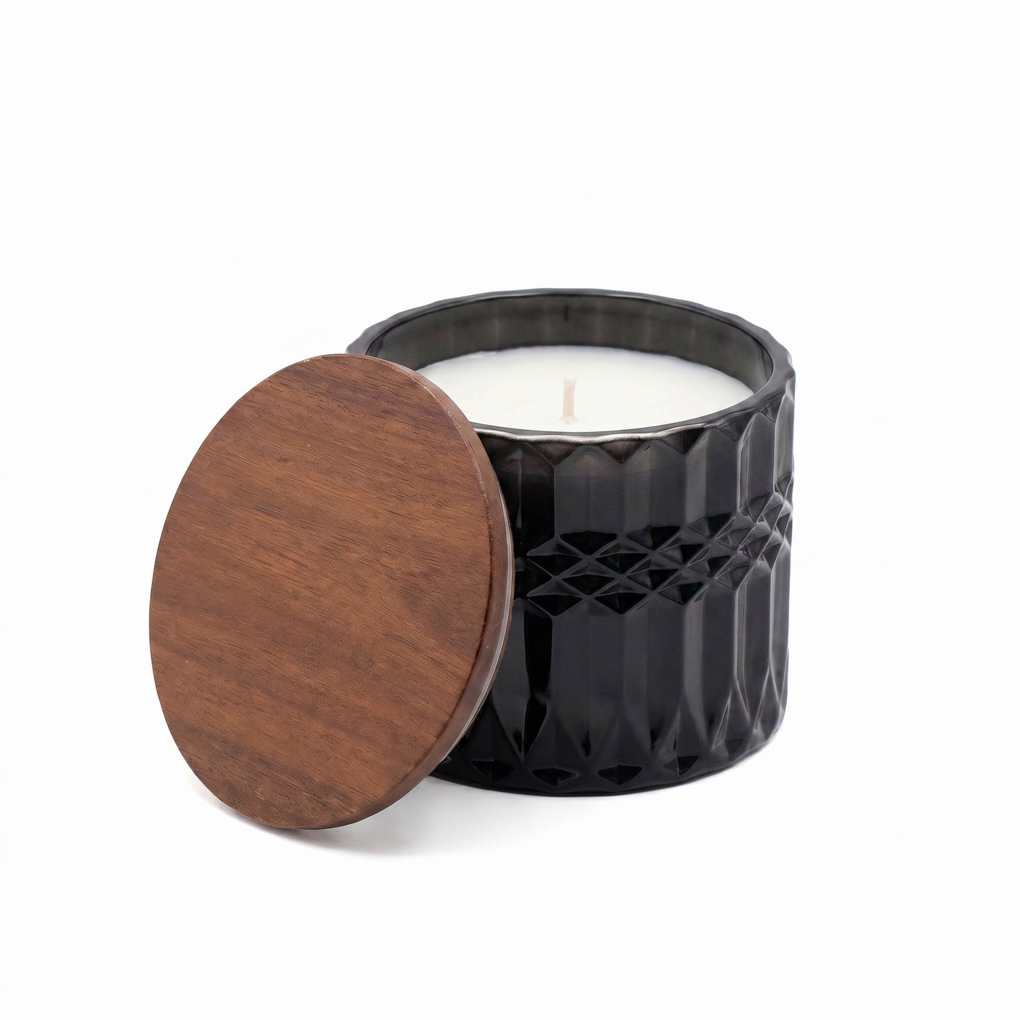 HORIZON 10 oz GLASS CANDLE WITH ACACIA WOOD LID
