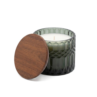 HORIZON 10 oz GLASS CANDLE WITH ACACIA WOOD LID