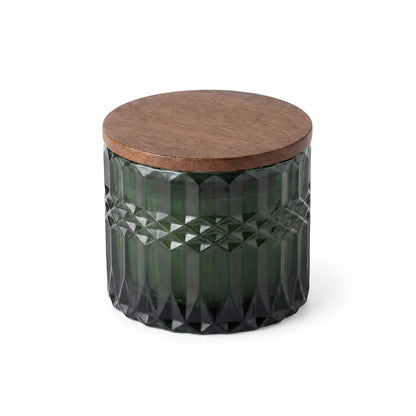 HORIZON 10 oz GLASS CANDLE WITH ACACIA WOOD LID