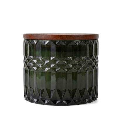 HORIZON 10 oz GLASS CANDLE WITH ACACIA WOOD LID
