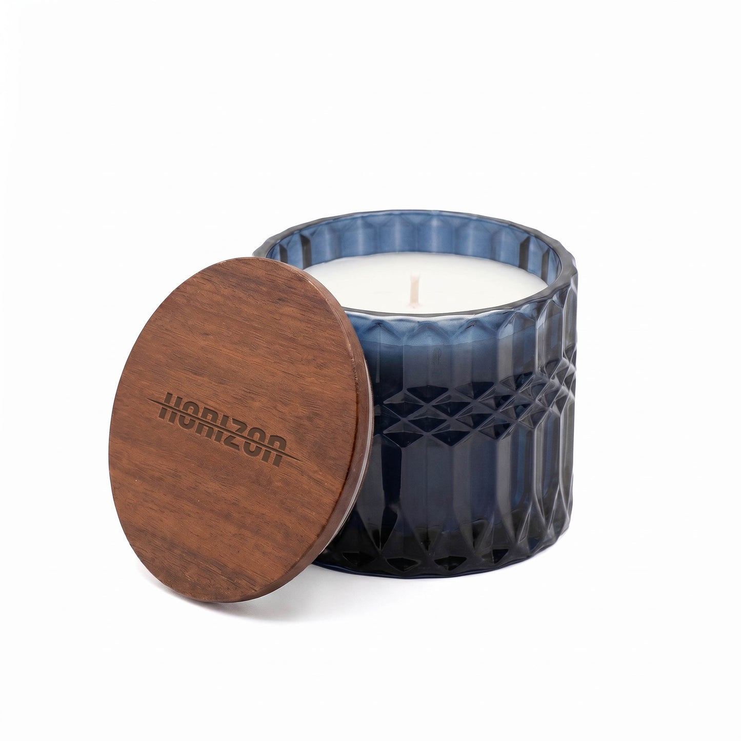 HORIZON 10 oz GLASS CANDLE WITH ACACIA WOOD LID