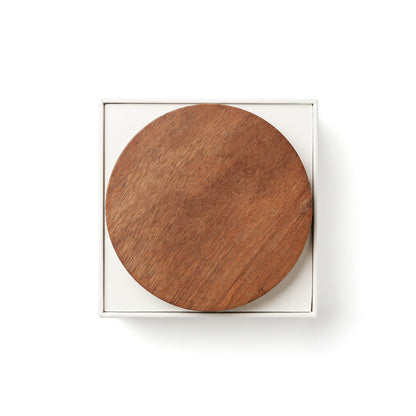 10 oz PATTERNED HOLIDAY GLASS CANDLE WITH ACACIA WOOD LID