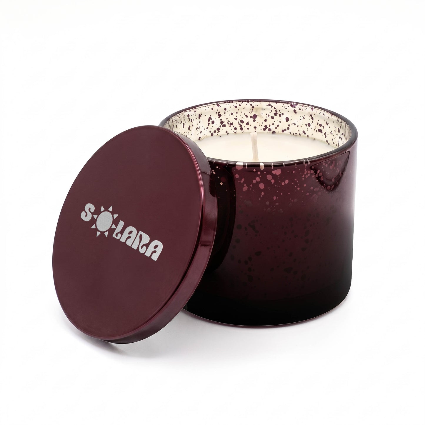 SOLARA 10 oz METALLIC GLASS CANDLE WITH TIN LID