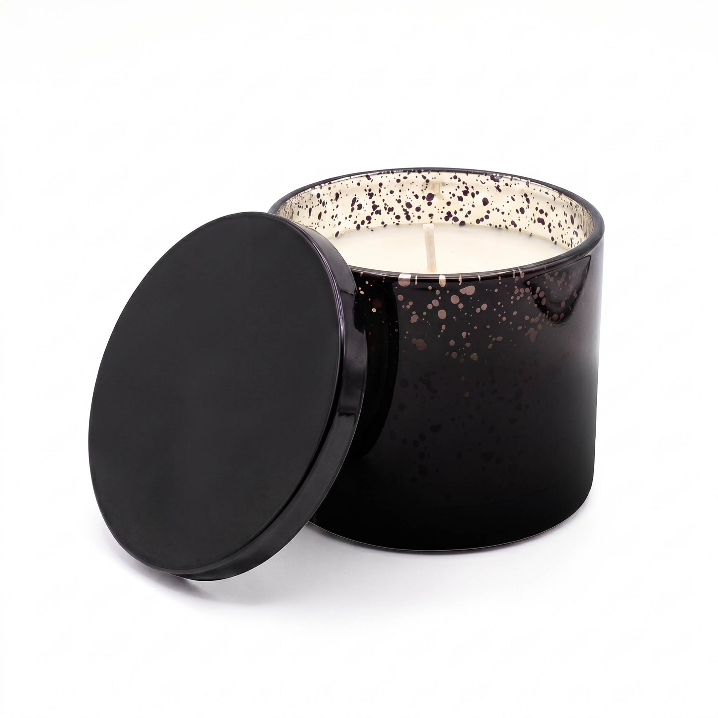 SOLARA 10 oz METALLIC GLASS CANDLE WITH TIN LID