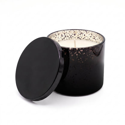 SOLARA 10 oz METALLIC GLASS CANDLE WITH TIN LID