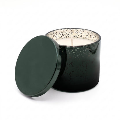 SOLARA 10 oz METALLIC GLASS CANDLE WITH TIN LID