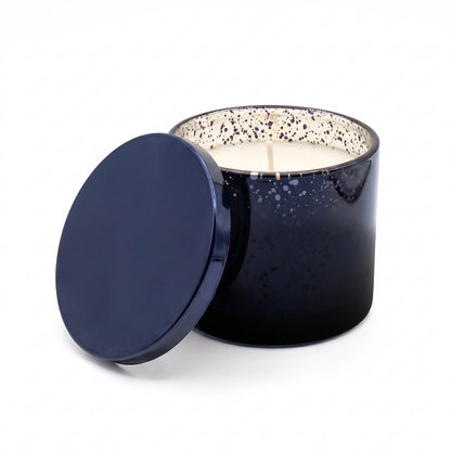 SOLARA 10 oz METALLIC GLASS CANDLE WITH TIN LID