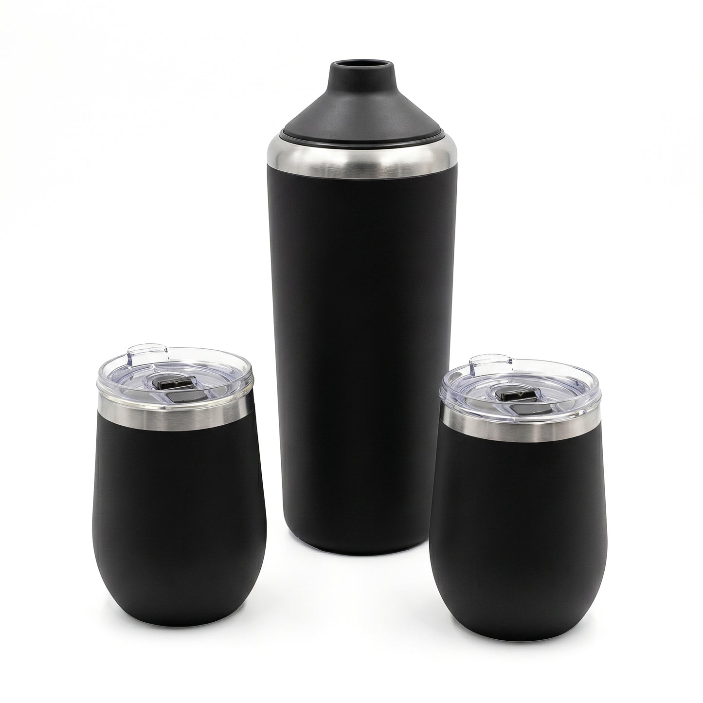 GLACIER STAINLESS STEEL WINE CHILLER AND TUMBLER SET