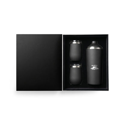 GLACIER STAINLESS STEEL WINE CHILLER AND TUMBLER SET
