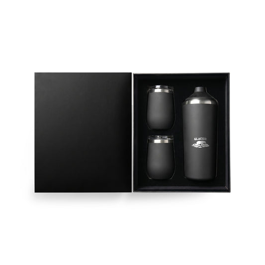 GLACIER STAINLESS STEEL WINE CHILLER AND TUMBLER SET