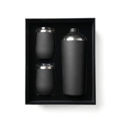 GLACIER STAINLESS STEEL WINE CHILLER AND TUMBLER SET