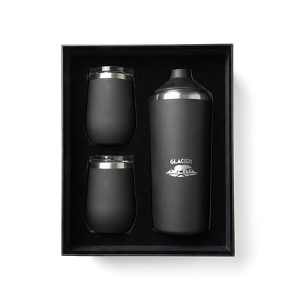 GLACIER STAINLESS STEEL WINE CHILLER AND TUMBLER SET
