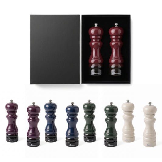 PRESCOTT OAK WOOD SALT AND PEPPER MILL SET