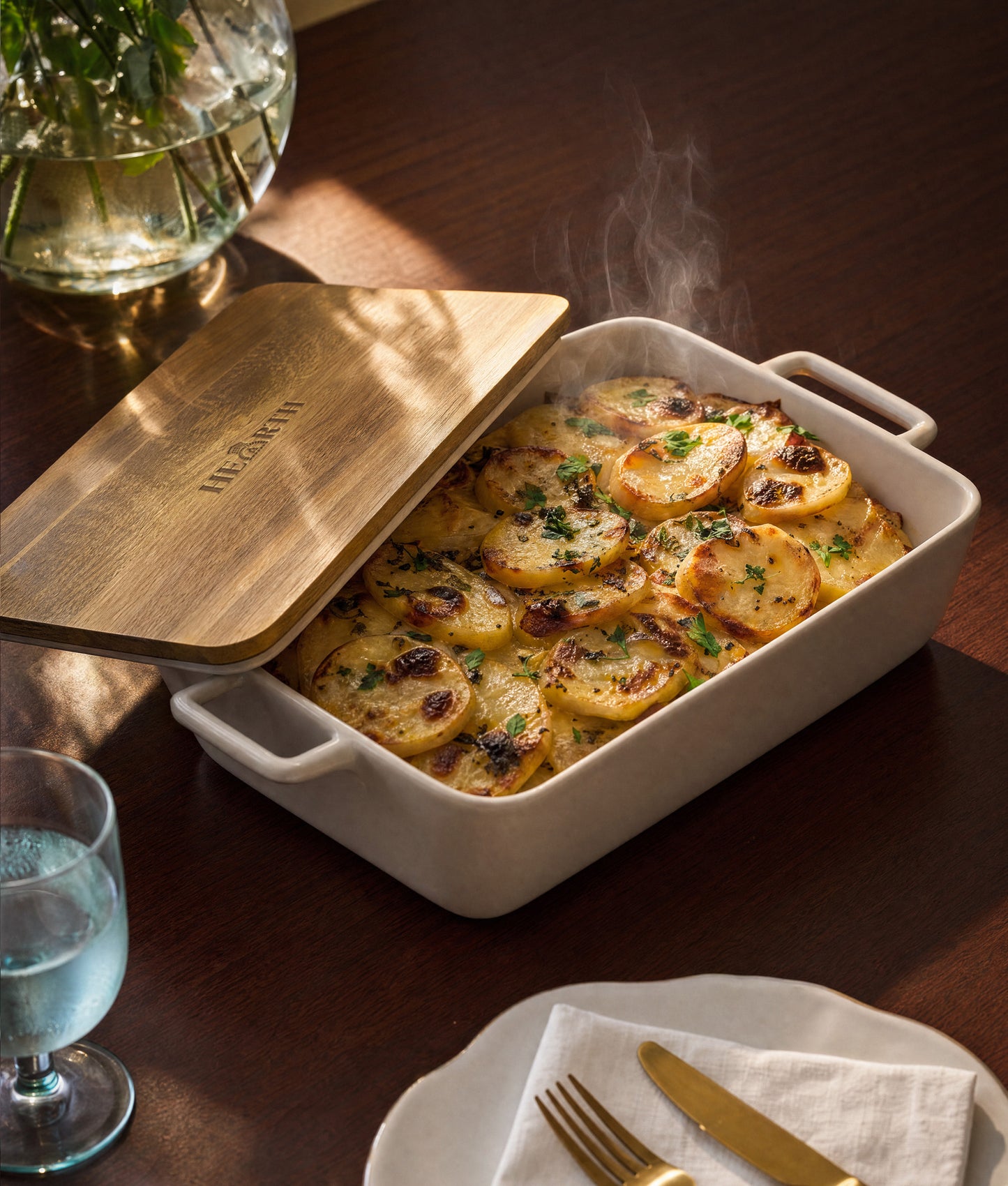 HEARTH STONEWARE CASSEROLE DISH