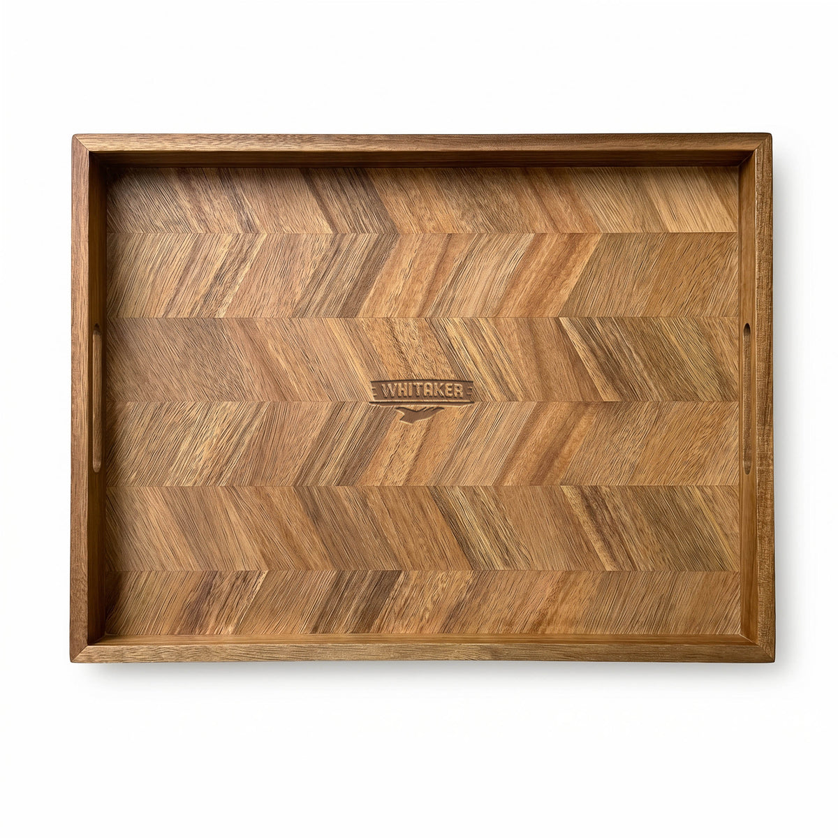 ACACIA WOOD HERRINGBONE SERVING TRAY