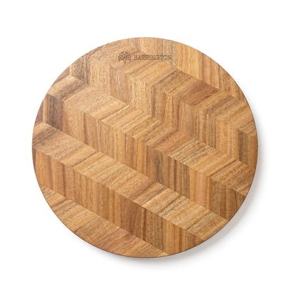 ACACIA WOOD HERRINGBONE LAZY SUSAN