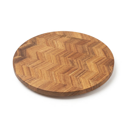 ACACIA WOOD HERRINGBONE LAZY SUSAN