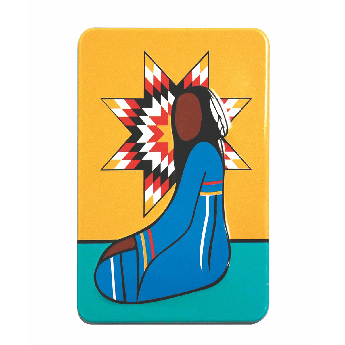 Indigenous Art Embossed Metal Magnet