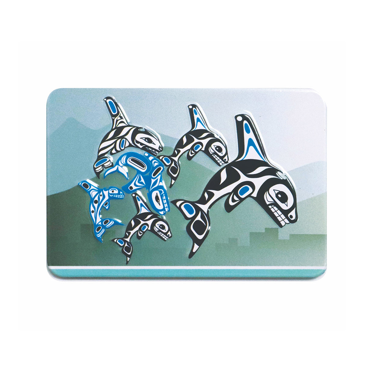 Indigenous Art Embossed Metal Magnet