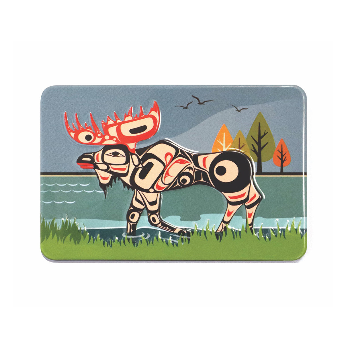Indigenous Art Embossed Metal Magnet