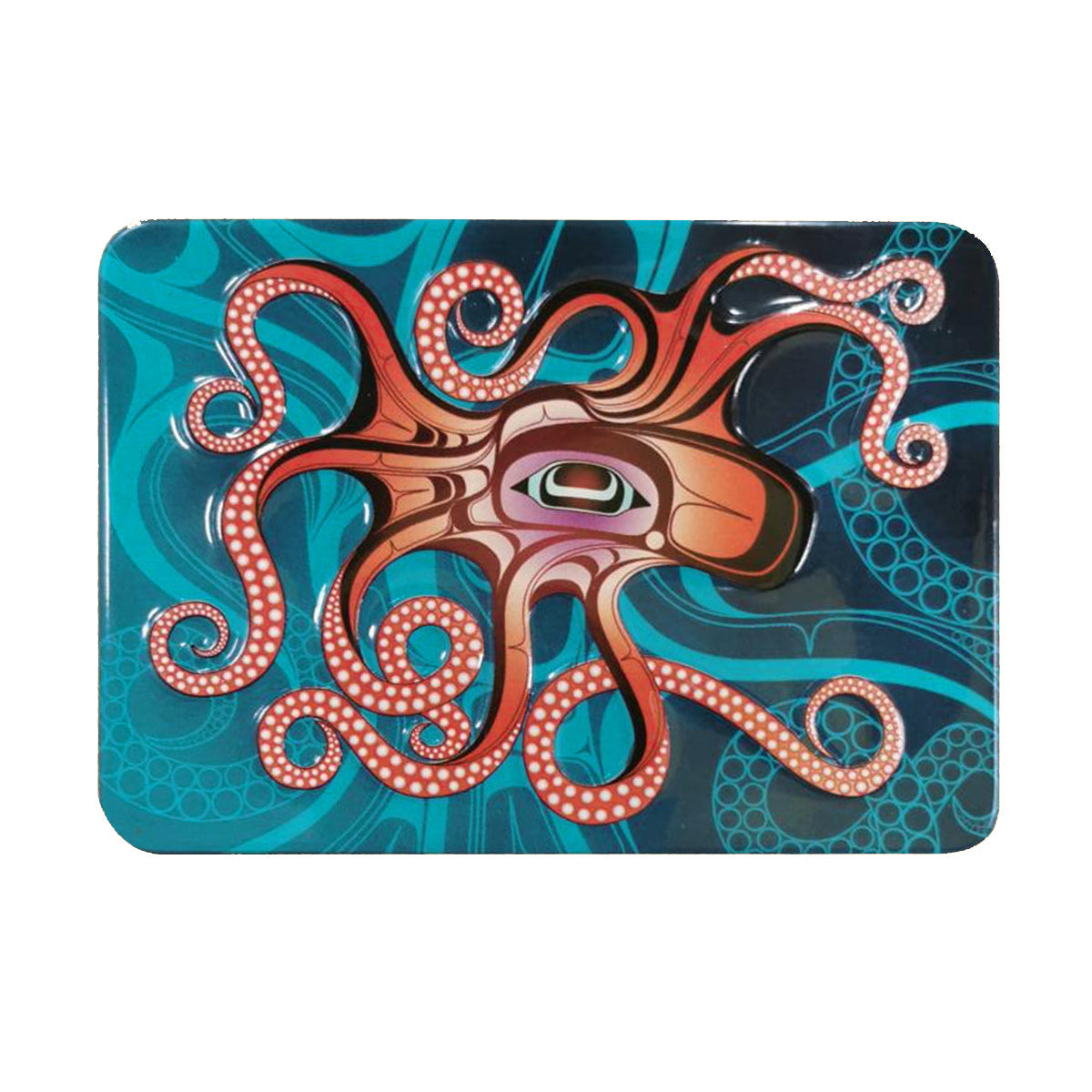 Indigenous Art Embossed Metal Magnet