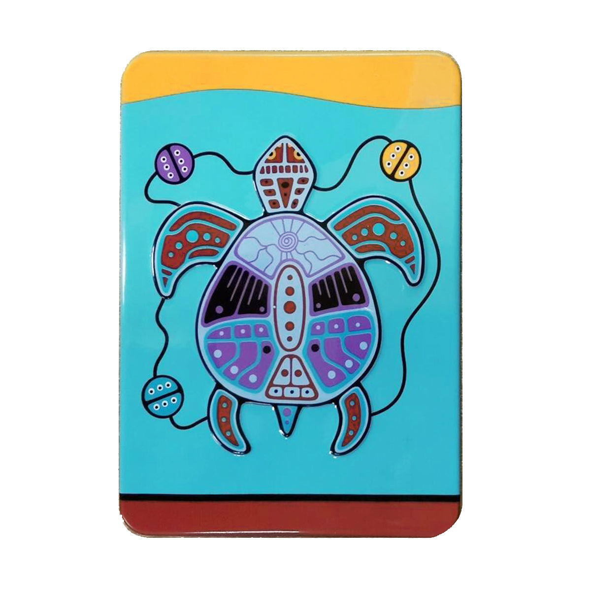 Indigenous Art Embossed Metal Magnet