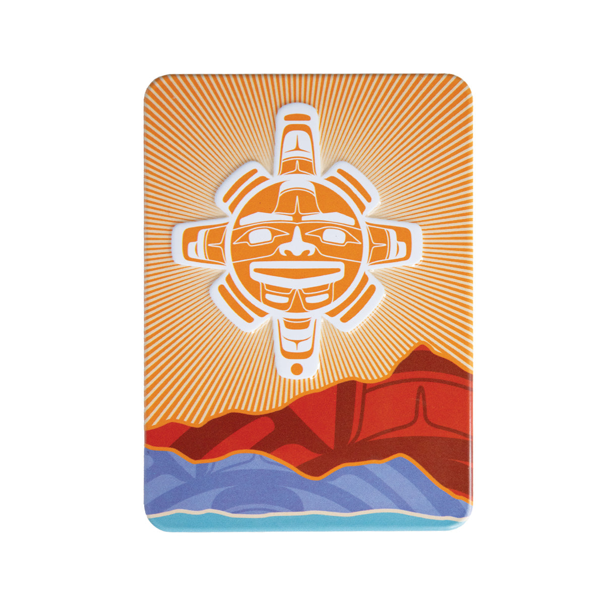 Indigenous Art Embossed Metal Magnet