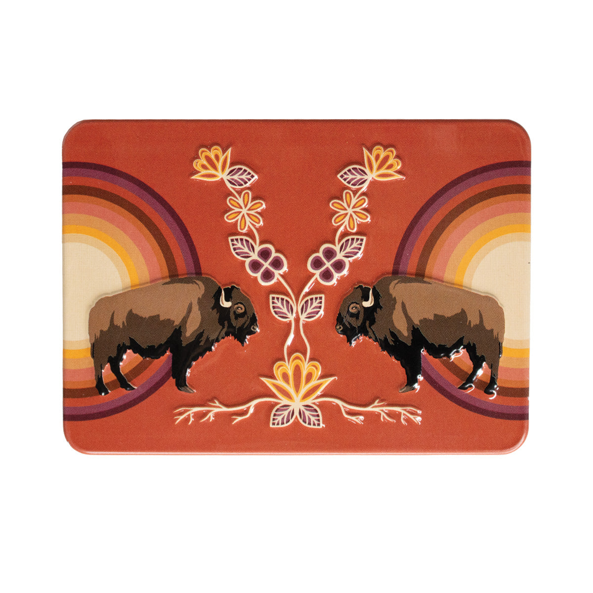 Indigenous Art Embossed Metal Magnet