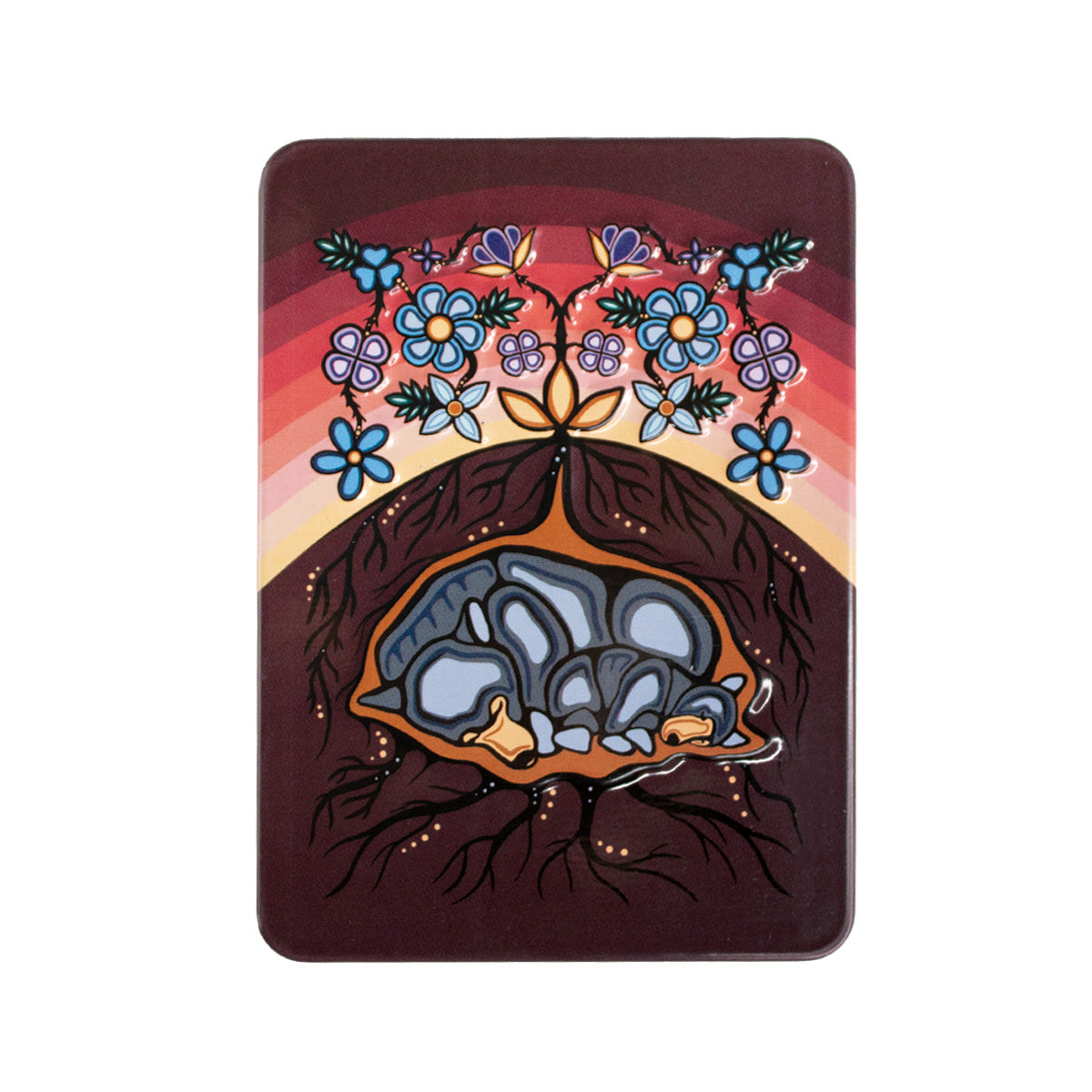 Indigenous Art Embossed Metal Magnet