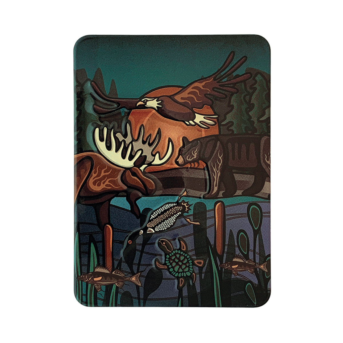 Indigenous Art Embossed Metal Magnet