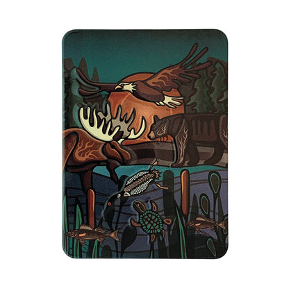 Indigenous Art Embossed Metal Magnet