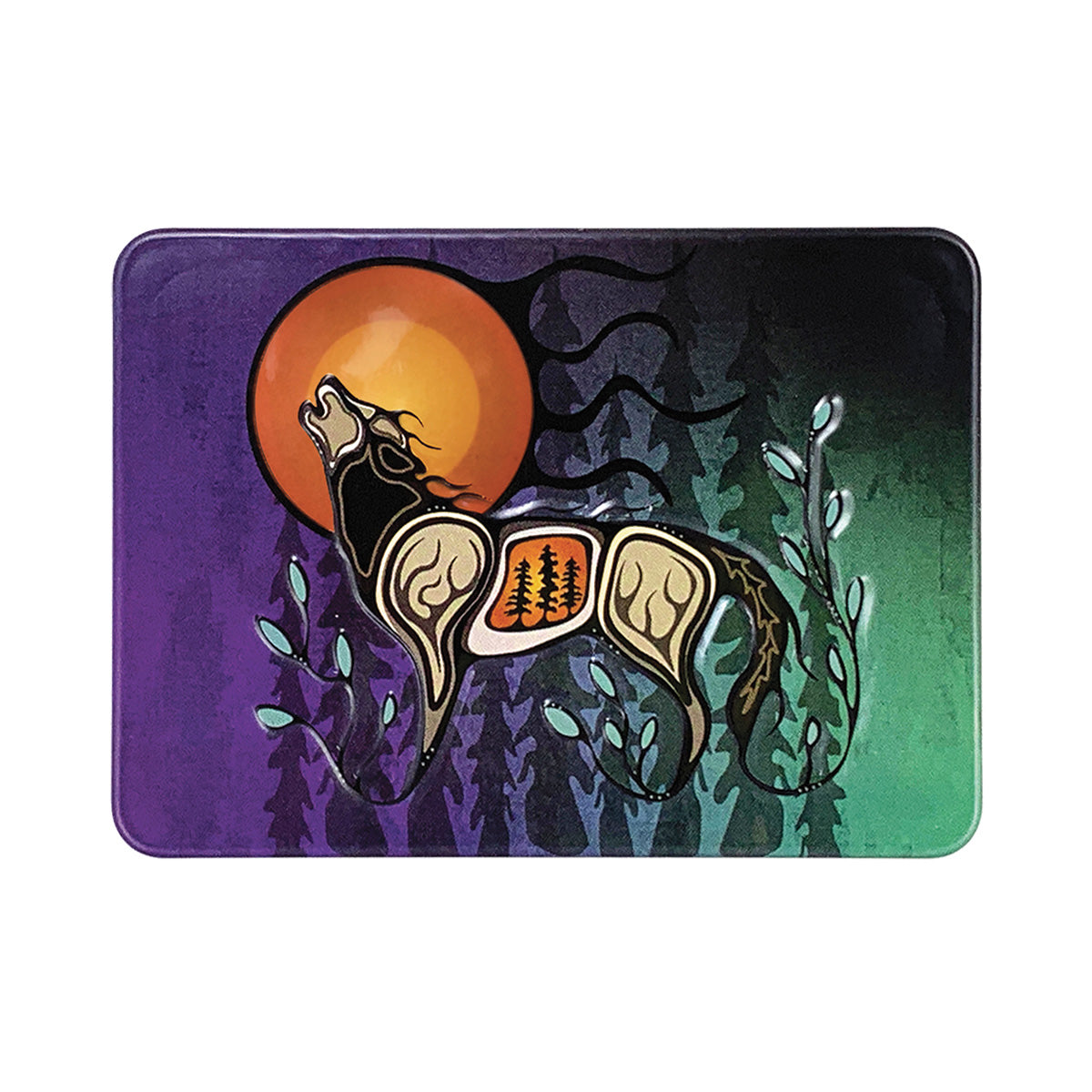 Indigenous Art Embossed Metal Magnet